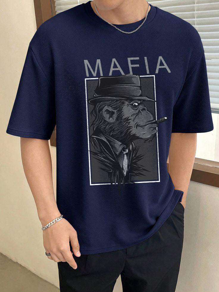 Mafia Ape Graphic Tee – Midnight Navy