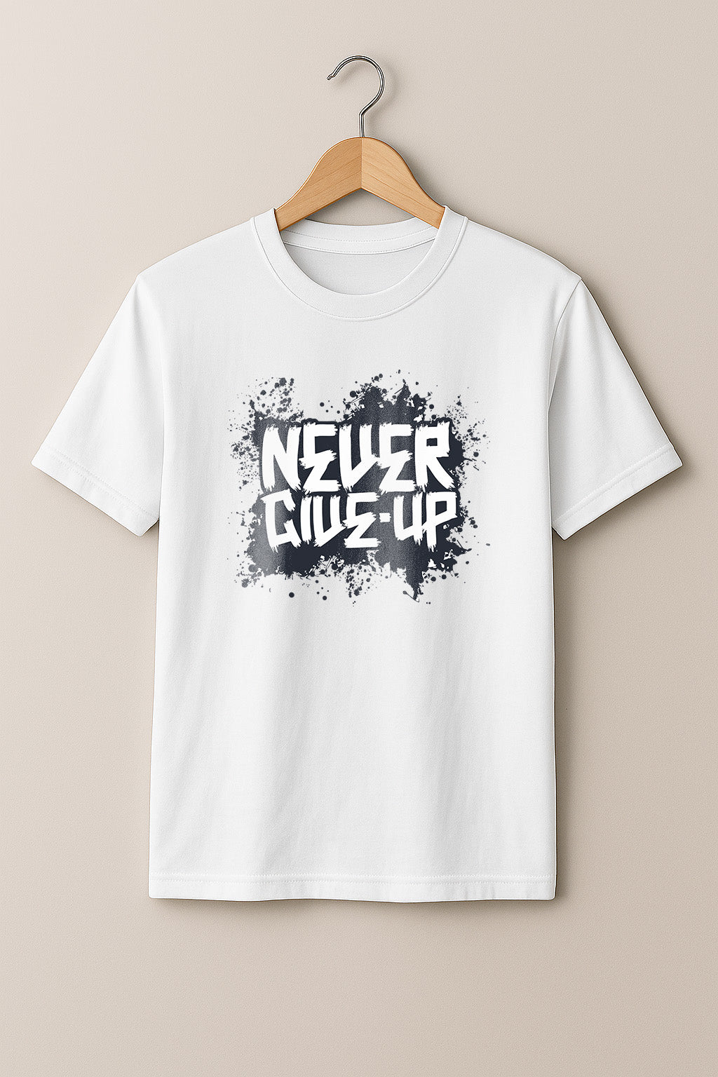 Never Give Up Motivational Regular T-Shirt