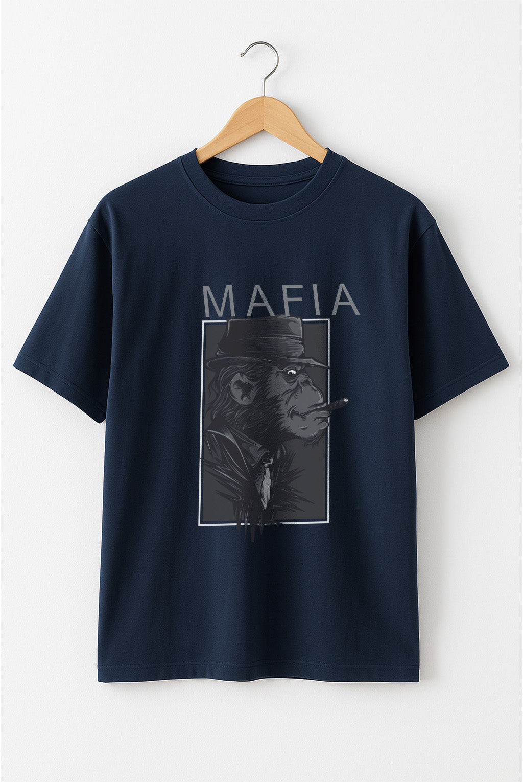 Mafia Ape Graphic Tee – Midnight Navy