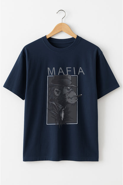 Mafia Ape Graphic Tee – Midnight Navy