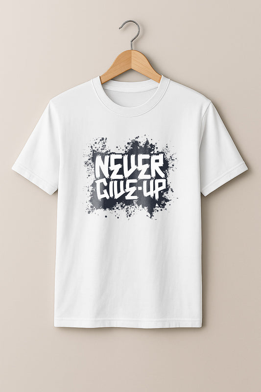 Never Give Up Motivational Regular T-Shirt