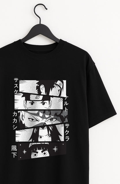 Ninja Squad Manga Panel Oversized T-Shirt