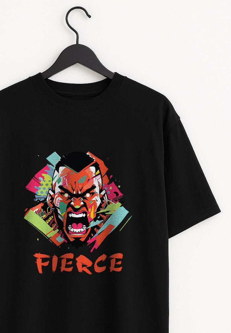 Black "FIERCE" Graphic T-Shirt