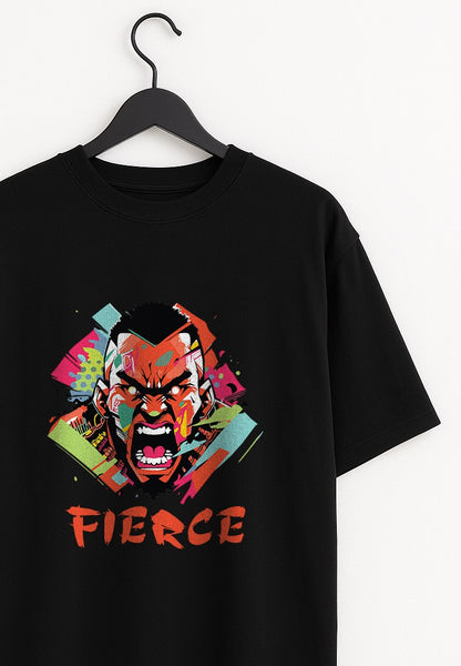 Black "FIERCE" Graphic T-Shirt