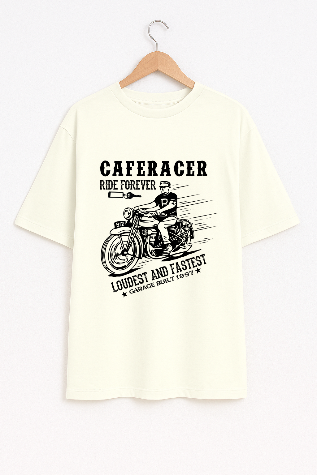 Cafe Racer Rider Graphic Oversized T-Shirt