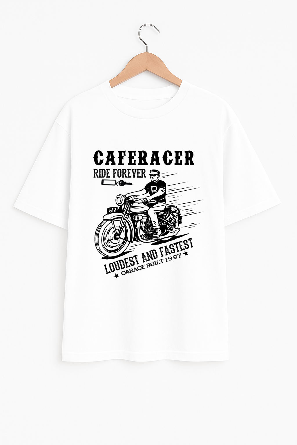 Cafe Racer Rider Graphic Oversized T-Shirt